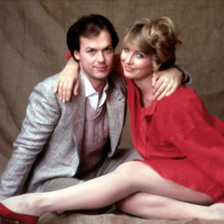 Teri Garr with the cast member Michael Keaton of the TV series Mr. Mum.