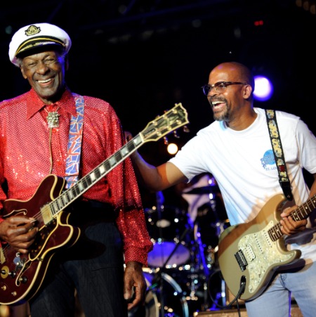 Chuck Berry with his son Charles Berry Jr.