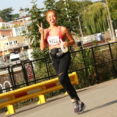 Natasha Culzac running in a cross-country race.